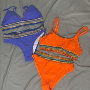 Vibrant 2 Piece Sets - Blue and Orange (bundle)